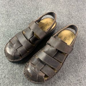 NAOT Mens Made In Israel Leather Fishermen Sandals Size M8 L10 41 Brown
